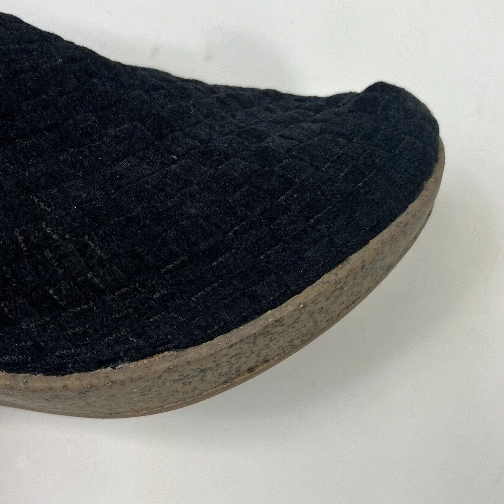 Bernie Mev Black Woven Chenille Slip On Wedge Shoes Booties Size 41 US 10